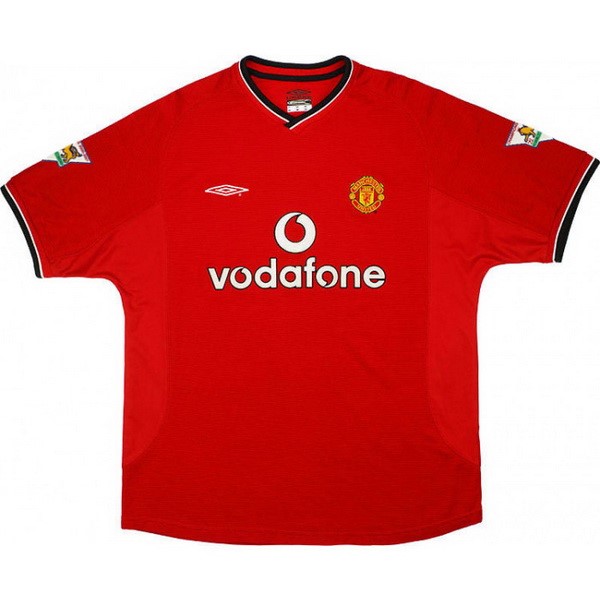Camiseta Manchester United Primera equipación Retro 2000 2002 Rojo